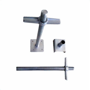 Solid Steel Screw Jack with Base Plate | Adjustable Scaffold Leveling Jack